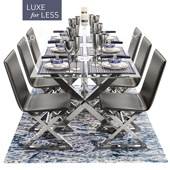 Luxurious Axis Dining Group by ZGallerie 3D model image 1