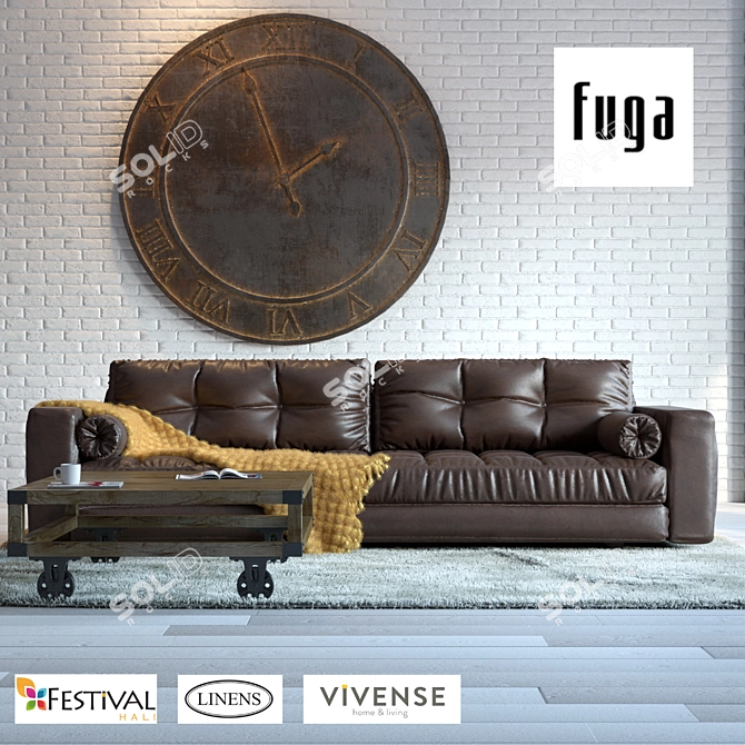 Fuga Loft: Stylish Sofa Set 3D model image 1