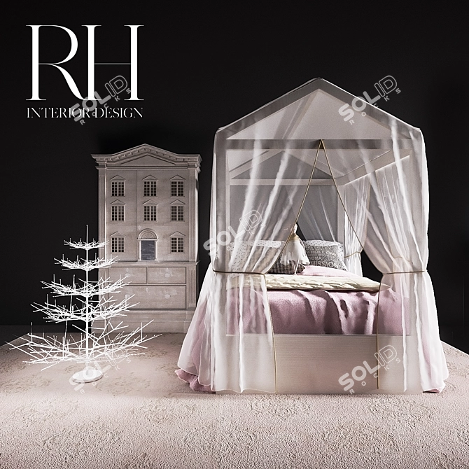 Dreamy Bedroom Set - RH Holiday 3D model image 1