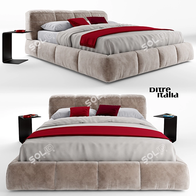 Luxurious Dunn Bed Set 3D model image 1