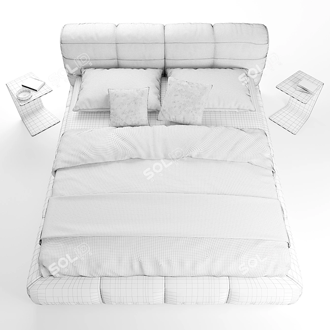 Luxurious Dunn Bed Set 3D model image 3