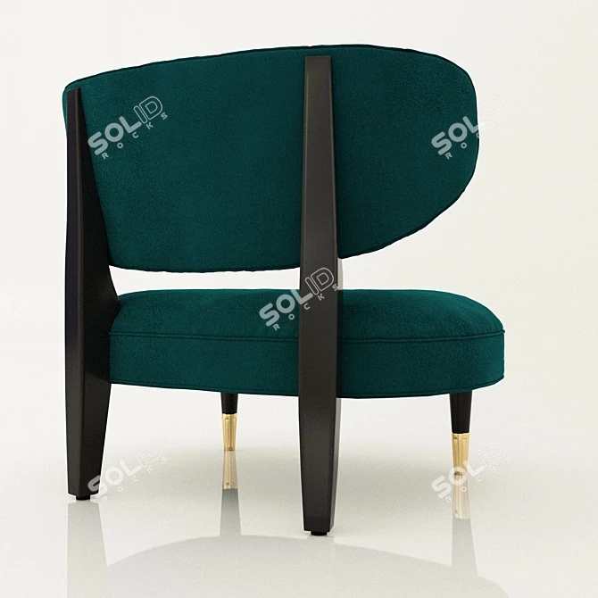 Elegant Rue Side Chair 3D model image 2