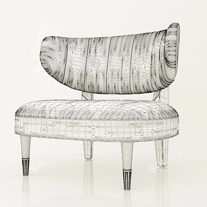 Elegant Rue Side Chair 3D model image 3