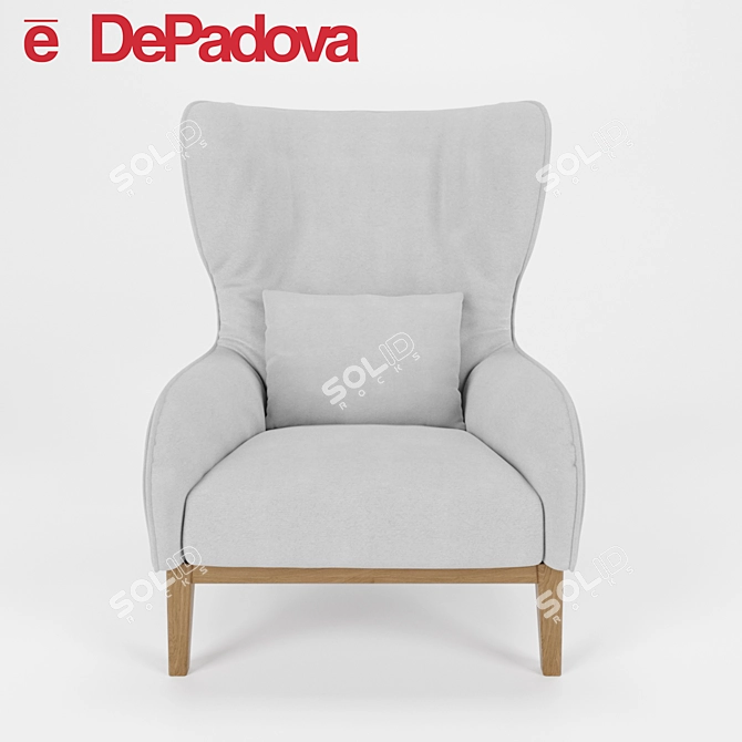 Modern Classic High-Back Armchair 3D model image 2