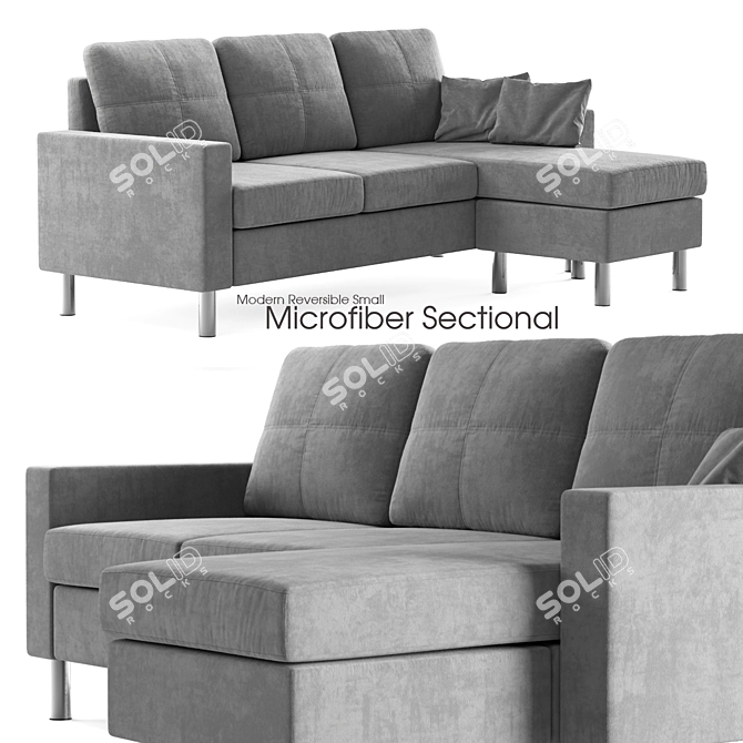 Compact Reversible Microfiber Sectional 3D model image 1