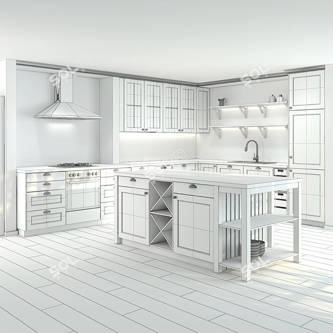 Schuller Kitchen: Juno Oven, Genebre Tap, Electrolux Gas Table 3D model image 3