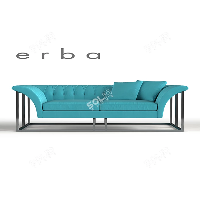 Luxury Italian Rockoture Tufted Sofa 3D model image 2