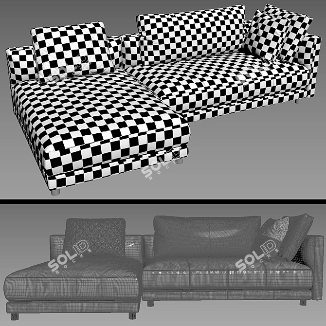 Natuzzi Melpot PBR Sectional 3D model image 3