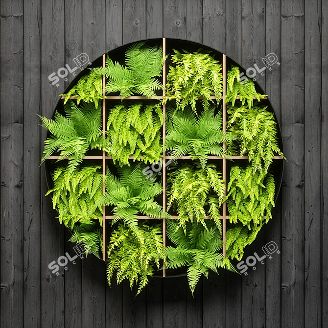 Elegant Fern Wall Panel 3D model image 1