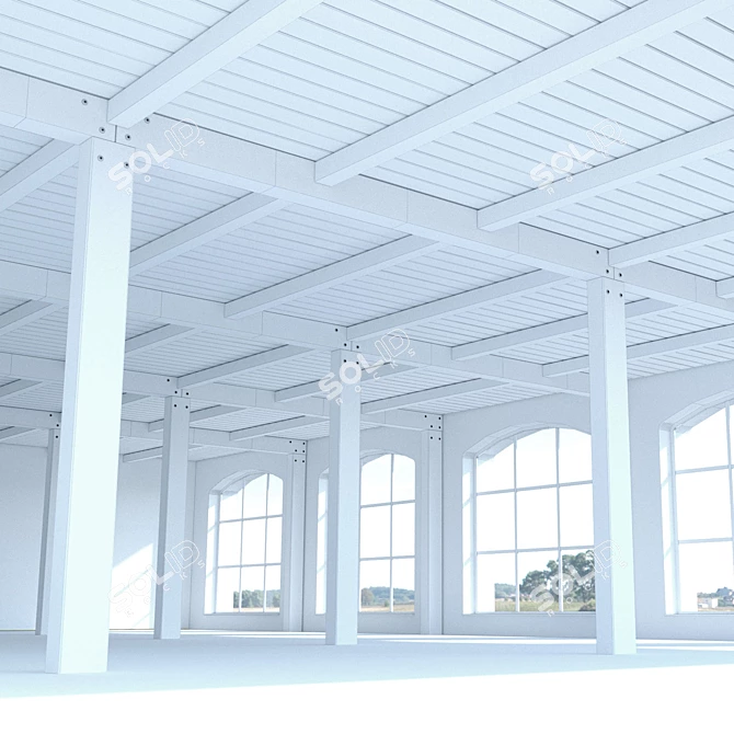 Versatile Wooden Ceiling Beams 3D model image 3