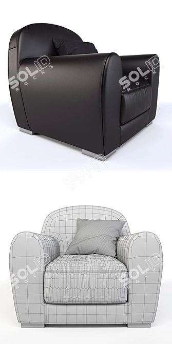 Luxurious Baxter Amburgo Armchair: Comfort Redefined 3D model image 3