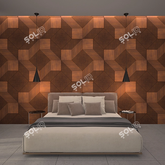 Mid Century 3D Panel - Bauhaus Design 3D model image 2