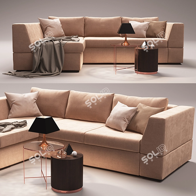 Marcel Soft Corner Sofa by Blest 3D model image 1