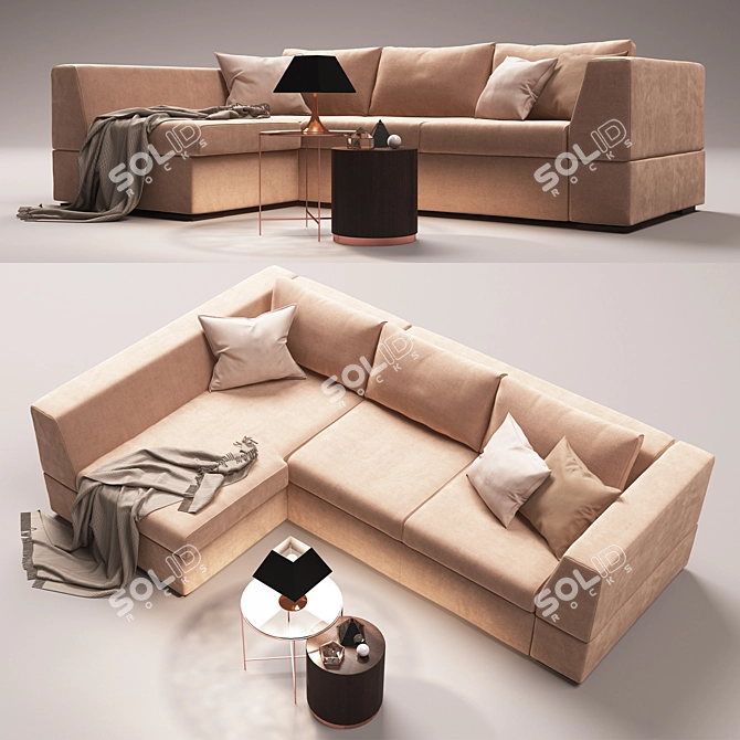 Marcel Soft Corner Sofa by Blest 3D model image 2