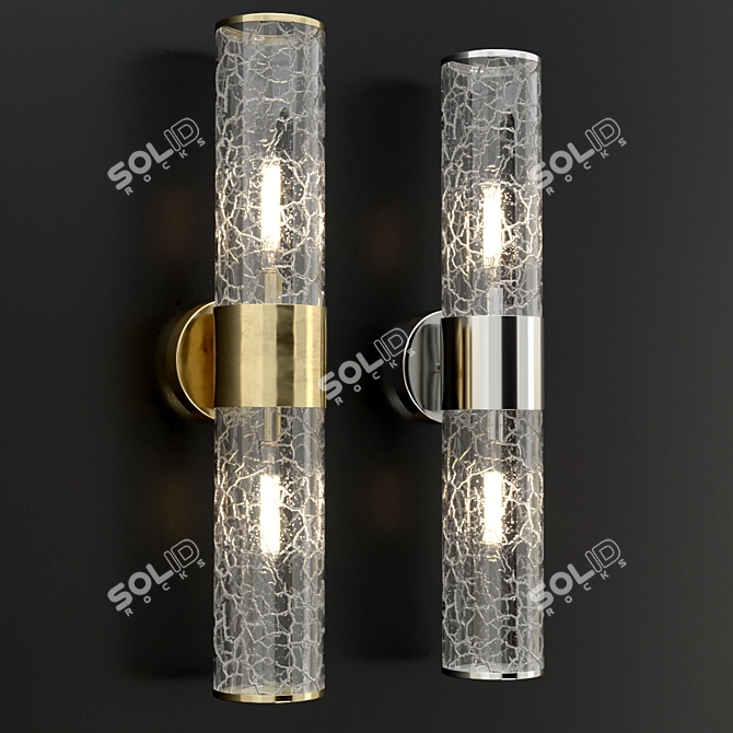 Liaison Medium Brass Crackle Glass Wall Sconce 3D model image 1