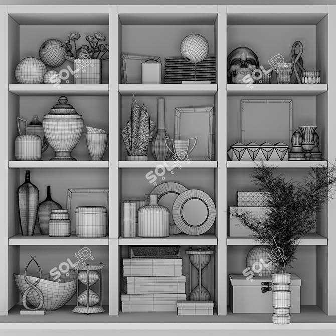 Versatile Decorative Wardrobe Set 3D model image 2