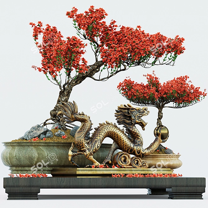 Decorative Semi Bonsai Plant 3D model image 1