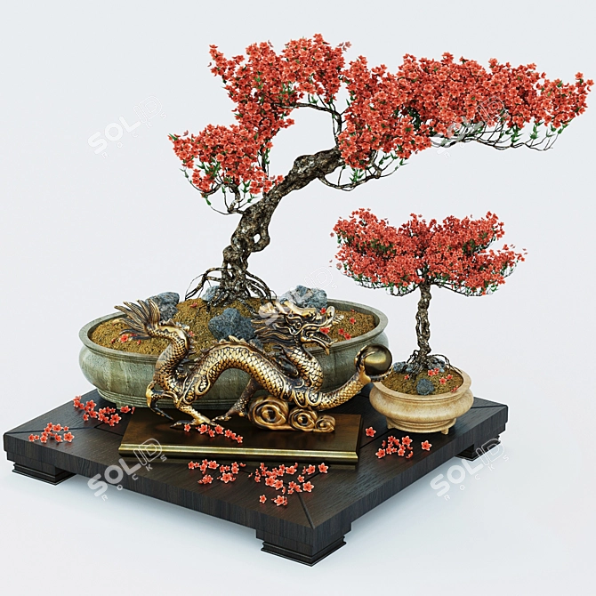 Decorative Semi Bonsai Plant 3D model image 2