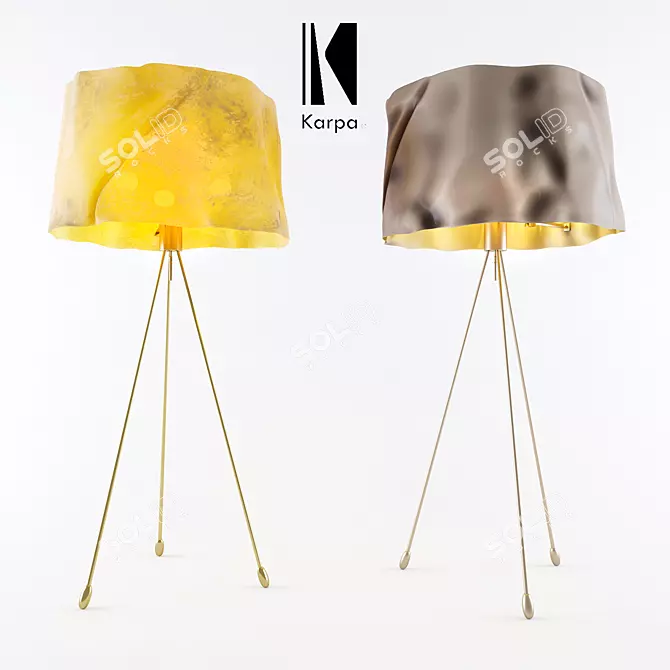 Vintage-inspired Fiberglass Floor Lamp 3D model image 1