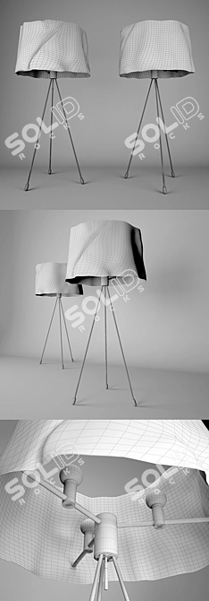 Vintage-inspired Fiberglass Floor Lamp 3D model image 3