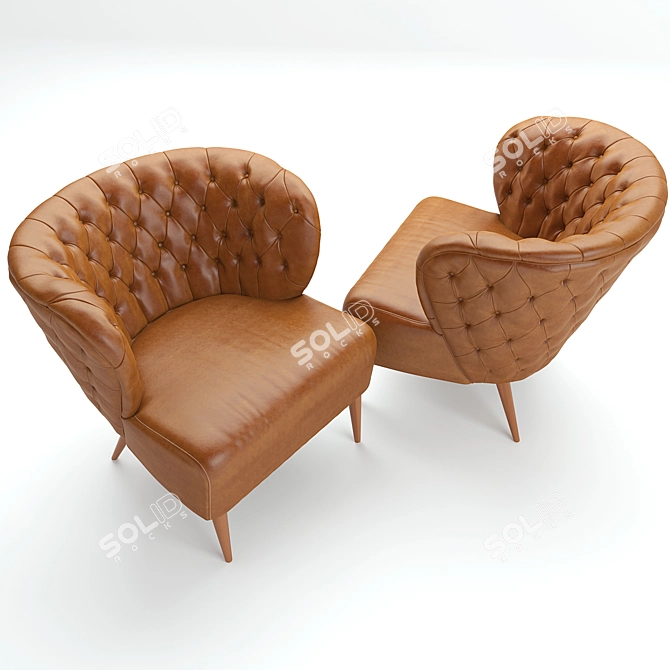 Luxury Leather Fado Armchair 3D model image 1