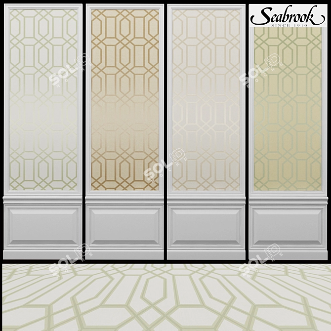 Seabrook Ainsley-1: American Made Acrylic Coated Paper Wallpaper 3D model image 1