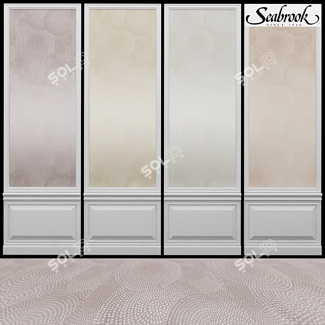 Seabrook Ainsley-2: USA-Made Acrylic Coated Paper Wallpaper 3D model image 1