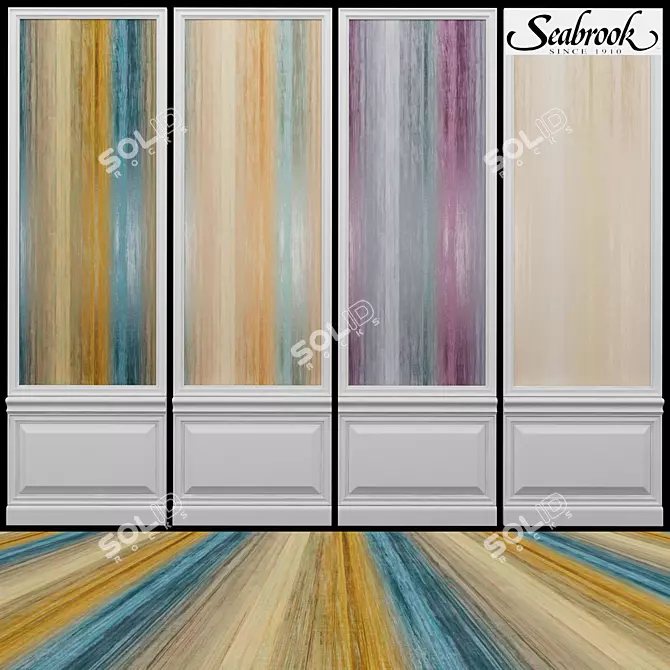 Title: Seabrook Ainsley-6: Premium USA-made Acrylic Coated Wallpaper 3D model image 1