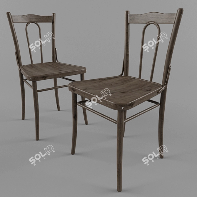 Classic Wooden Chair 3D model image 1