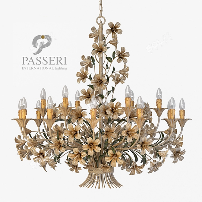 Passeri International Gigli L Chandelier - Elegant Lighting for your Space 3D model image 1