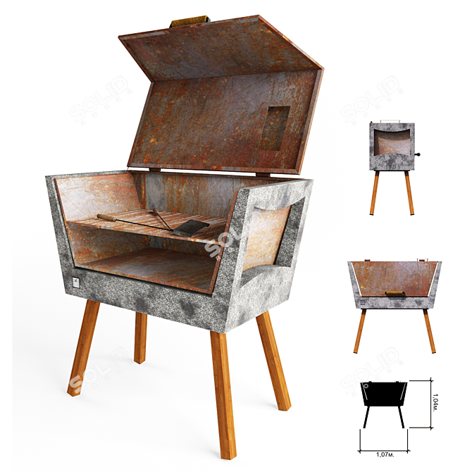 Poly Materialitica Batea: BBQ Essential 3D model image 2