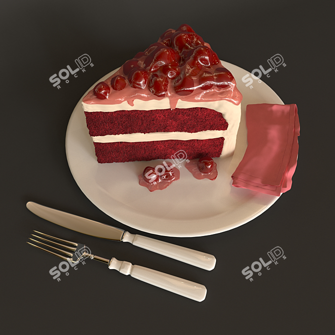 Exquisite 3D Cake Modeling 3D model image 2