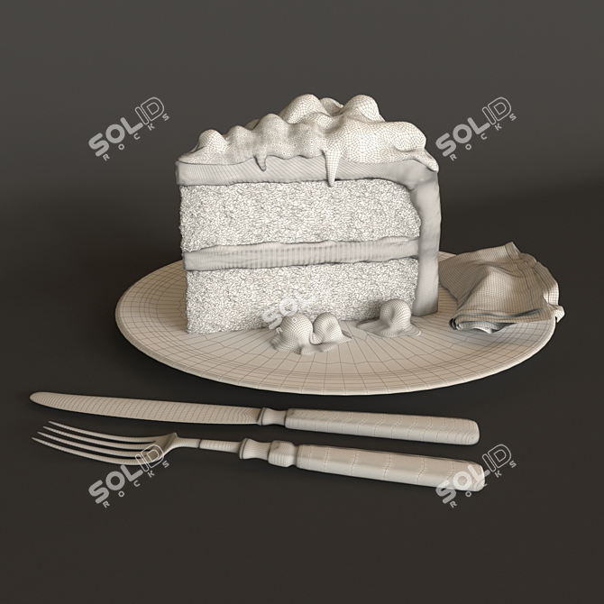 Exquisite 3D Cake Modeling 3D model image 3