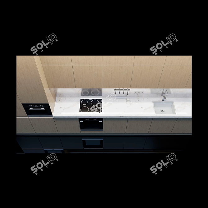 Title: Spacious Kitchen Cabinet Set 3D model image 2