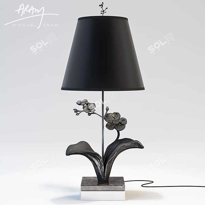 Elegant Orchid Lamp by Michael Aram 3D model image 1