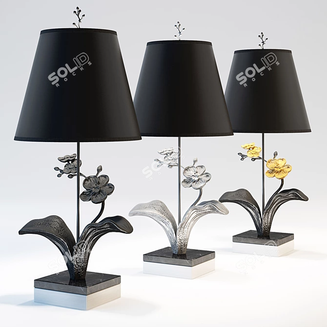 Elegant Orchid Lamp by Michael Aram 3D model image 2