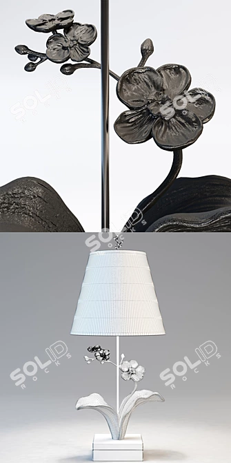 Elegant Orchid Lamp by Michael Aram 3D model image 3