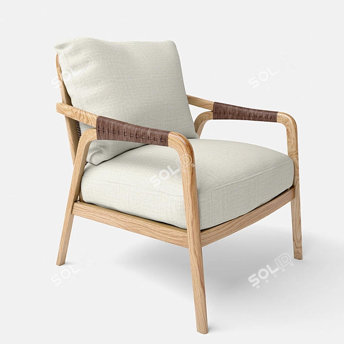 McGuire Knot Lounge Chair: Sleek and Stylish Seating 3D model image 1