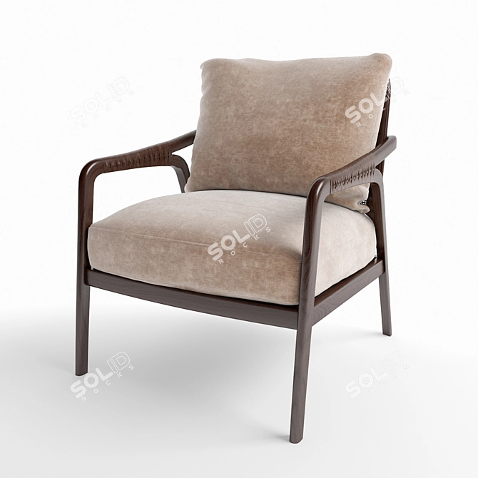 McGuire Knot Lounge Chair: Sleek and Stylish Seating 3D model image 2