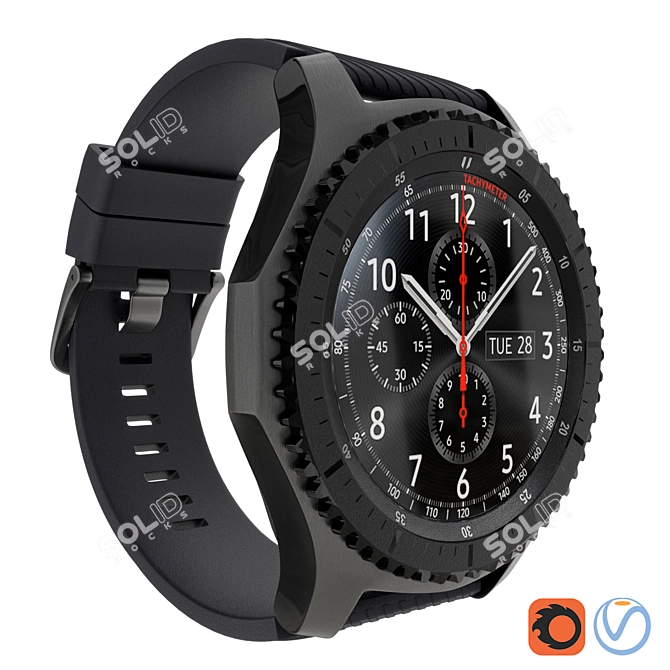 Samsung Gear S3 Frontier: Stylish Smartwatch 3D model image 1