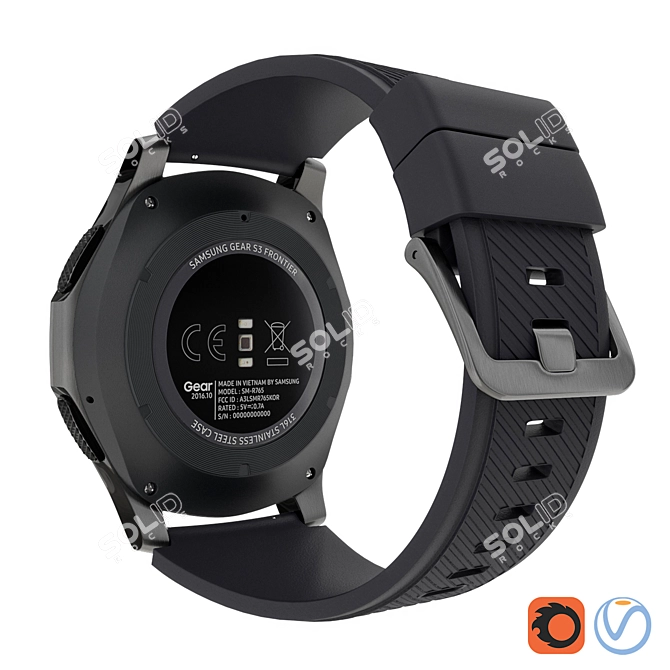 Samsung Gear S3 Frontier: Stylish Smartwatch 3D model image 2