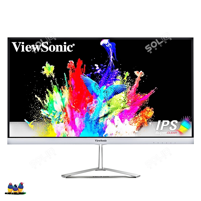 ViewSonic 23.8" WQHD Frameless Monitor 3D model image 1