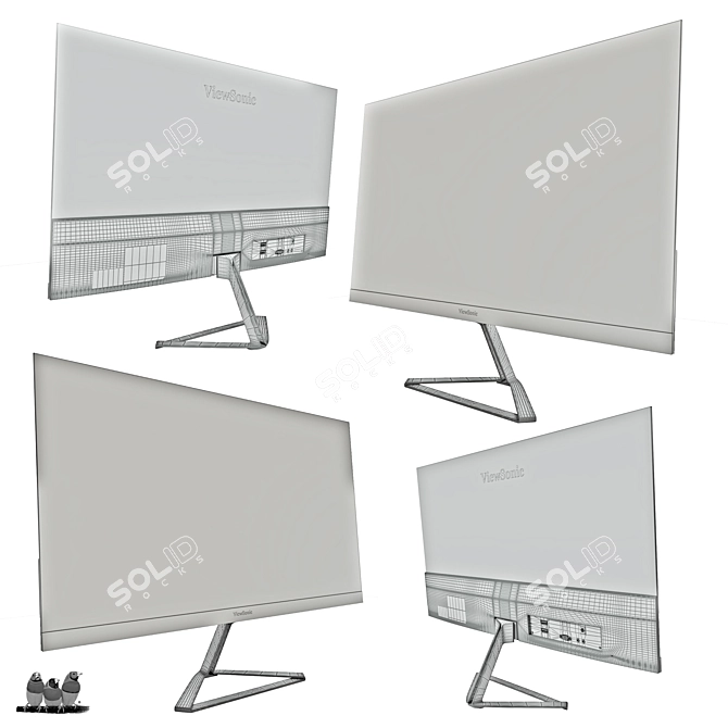 ViewSonic 23.8" WQHD Frameless Monitor 3D model image 3