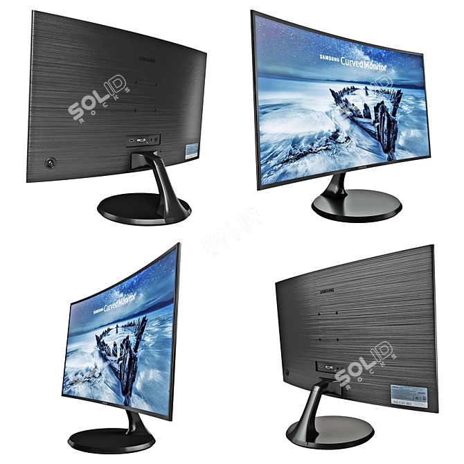 Samsung C27F390FHI 27" Curved VA Monitor 3D model image 2