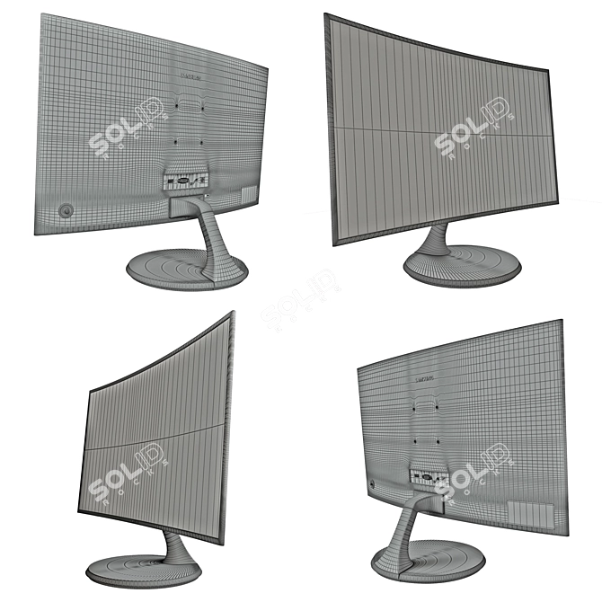Samsung C27F390FHI 27" Curved VA Monitor 3D model image 3