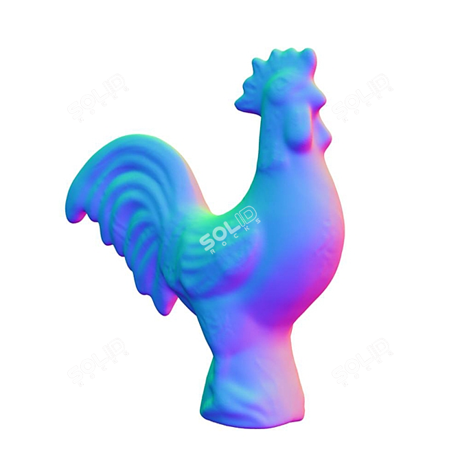 KERAS 3D Digital Rooster Model 3D model image 2