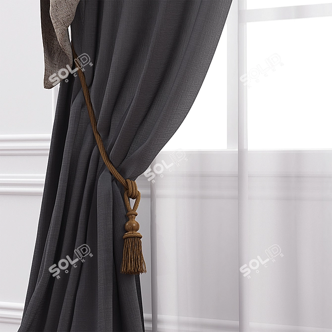 Classic Style Curtain Ensemble 3D model image 2