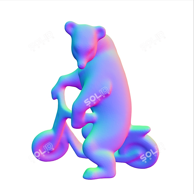 3D Bear Scooter Model 3D model image 2