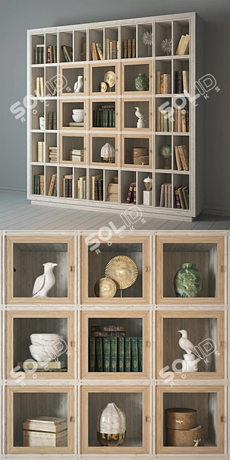 Annibale Colombo W1240 Wooden Library 3D model image 3