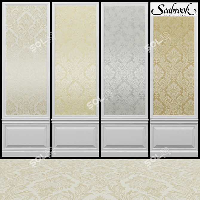 Seabrook Carl Robinson-23: Luxurious Acrylic Coated Nonwoven Wallpaper 3D model image 1